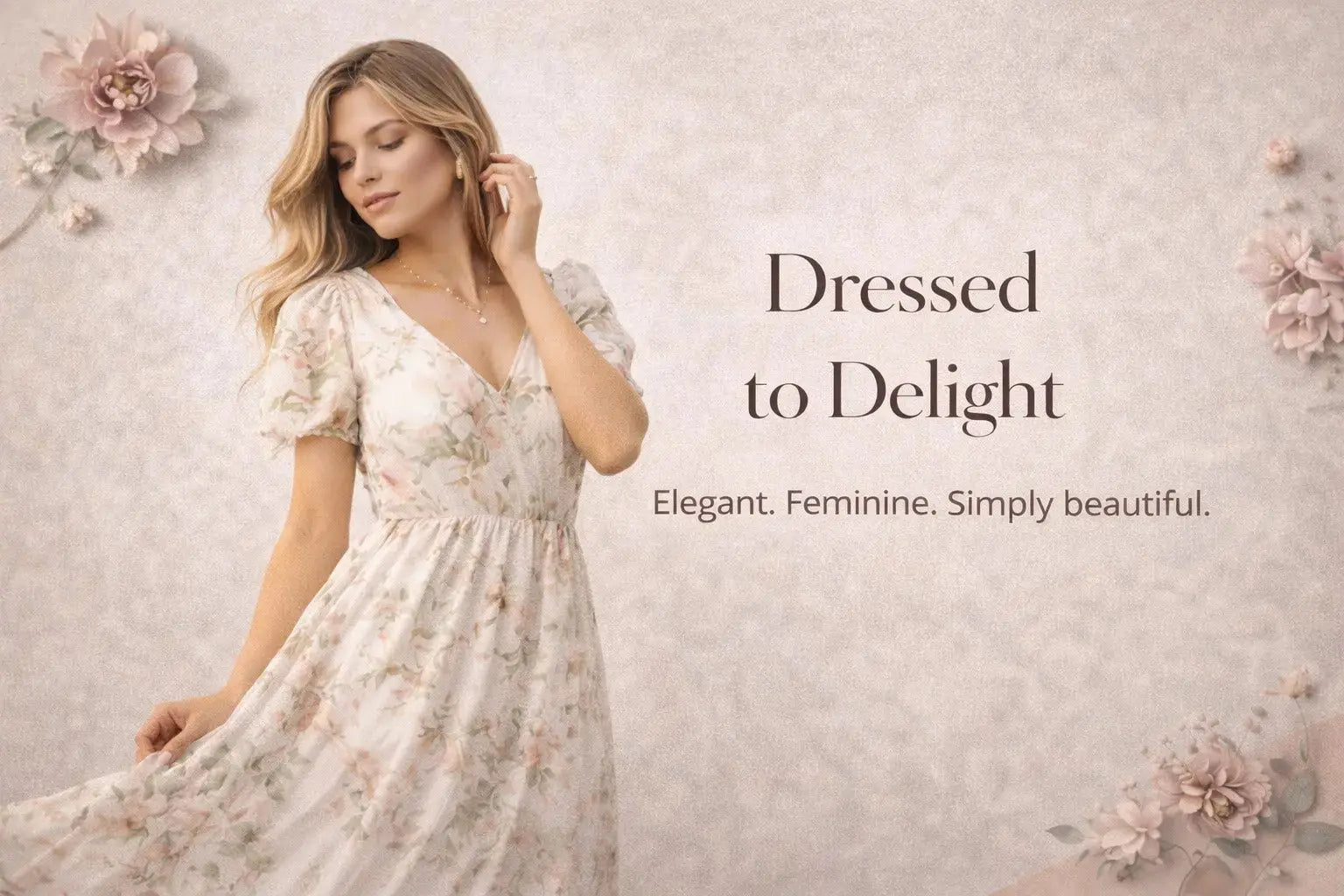 Womens Dresses from Southern Charm Boutiques featuring an elegant floral design and feminine style.