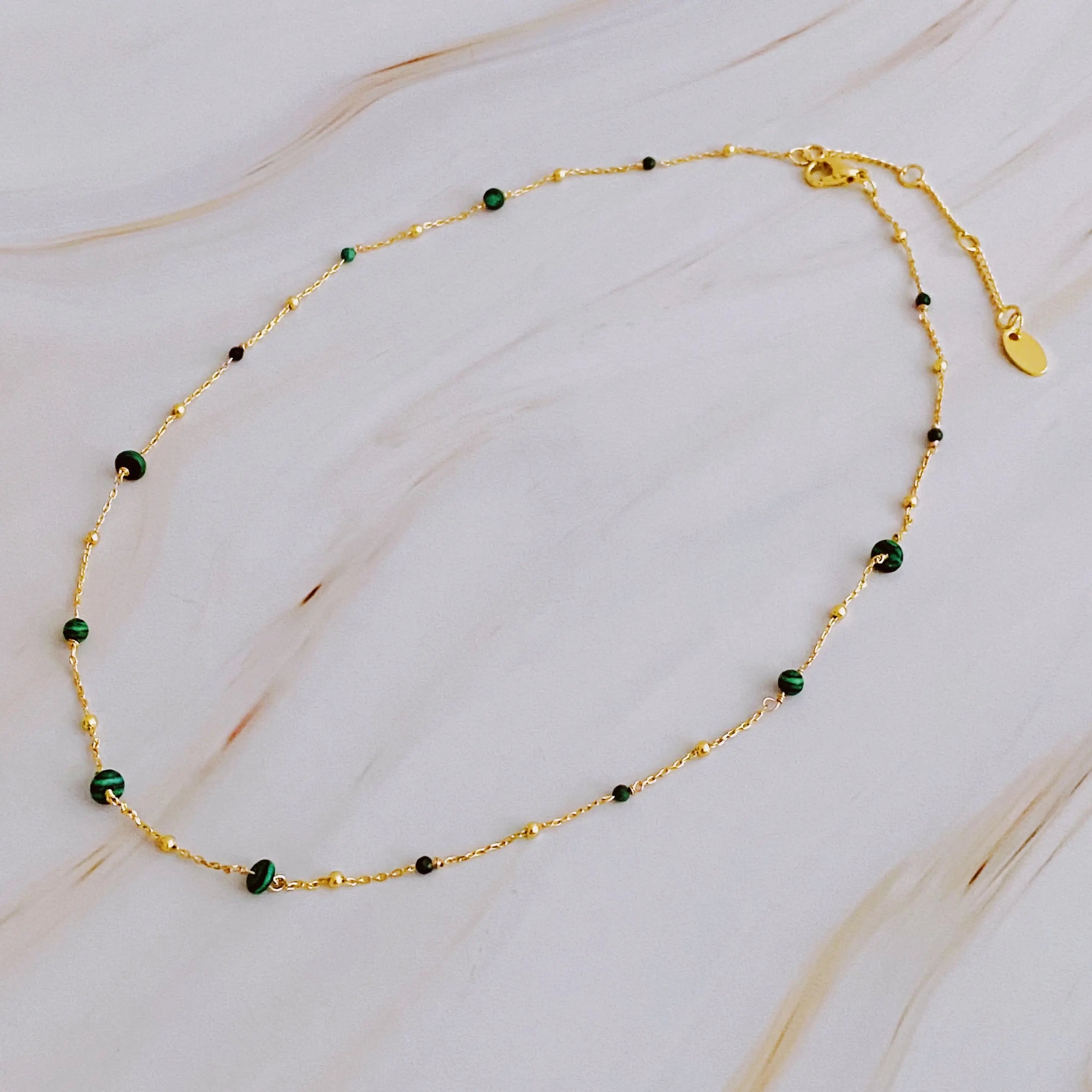 Dainty Precious Stone Bead Necklace DC-Ellison+Young
