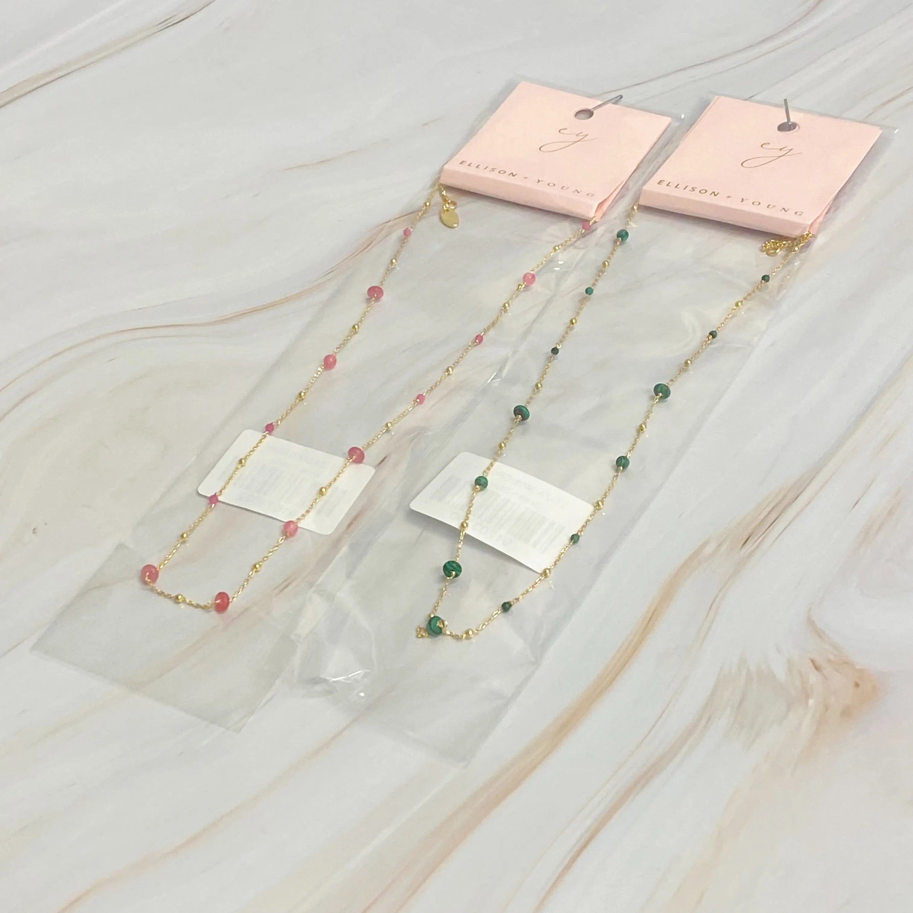 Dainty Precious Stone Bead Necklace DC-Ellison+Young