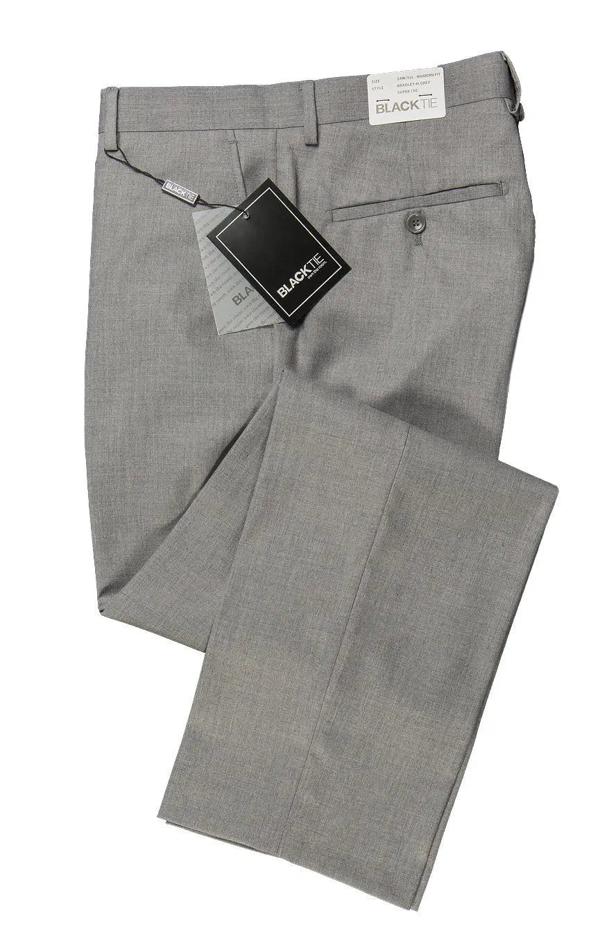 "Bradley" Heather Grey Luxury Wool Blend Suit Pants DC-Tux-USA